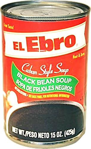 El Ebro Black Bean Soup.  Cuban style. 15 oz
